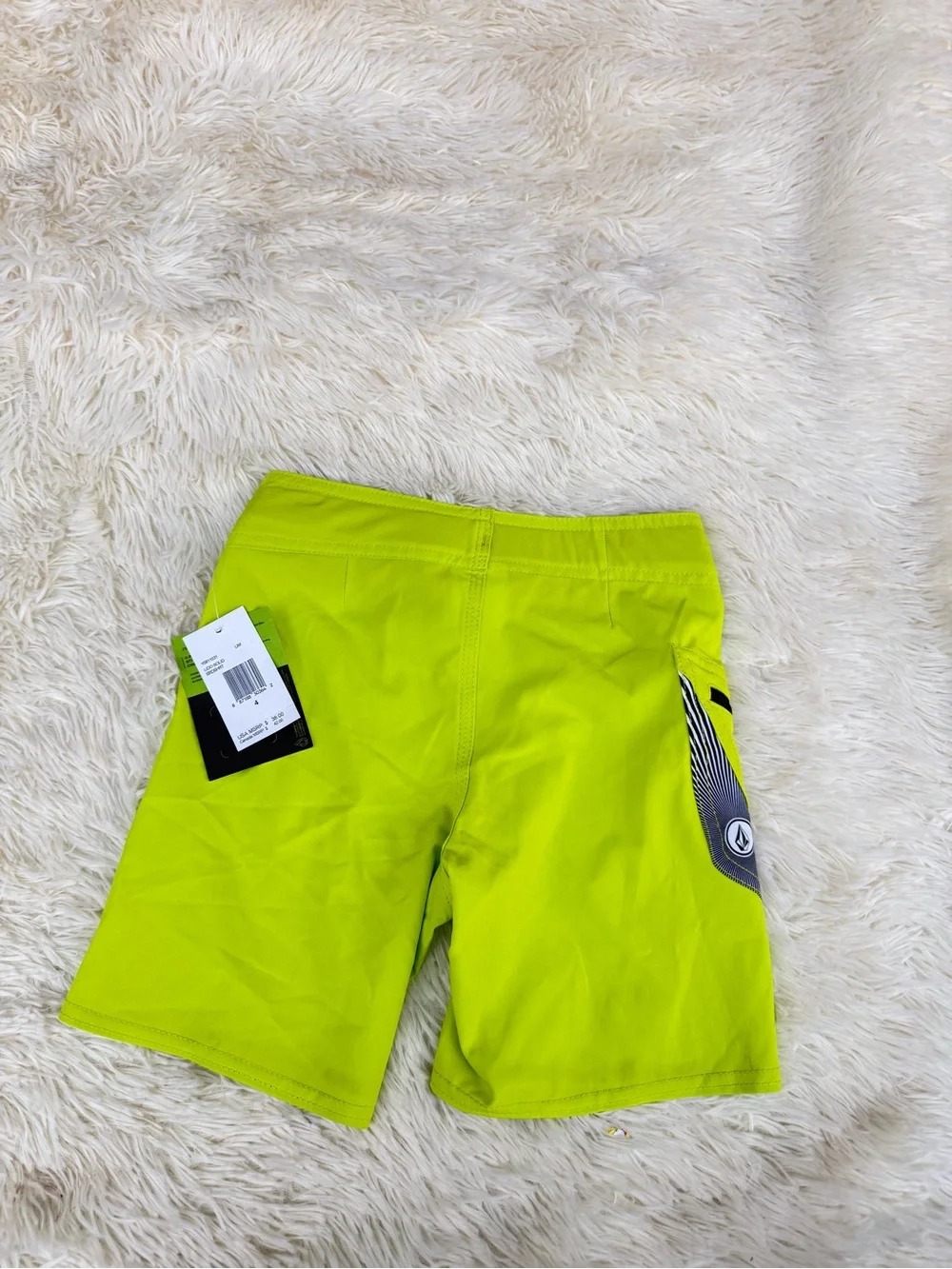 Volcom Kidd’s Neon Lime Stretch Swim Trunks